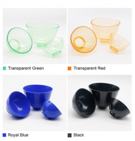 2pcs Transparent Rubber Dental Plaster Mixing Bowls 3 Sizes Small Medium Large
