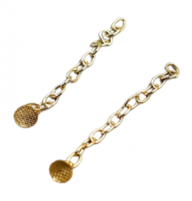 Lingual buttons with traction chain Golden mesh base