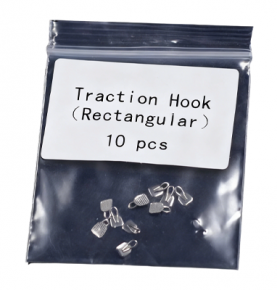 10Pcs Dental Orthodontic Lingual Buttons Traction Hook Rectanglar Mesh Base