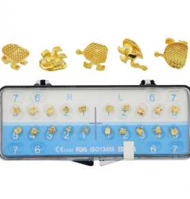 Dental Orthodontic Metal Brackets Braces 24K Gold Plated MBT 022/018