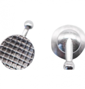 Dental Orthodontic Bondable Lingual Buttons with Hook Round Base Metal