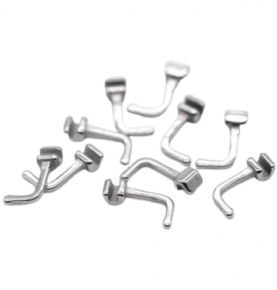 Dental Orthodontic Crimpable Hook Left/Right Sliding with 90 Degree Bending 10Pcs