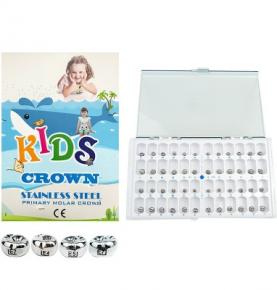 48pcs/Kit Dental Kids Temporary Primary Molar Stainless Steel Preformed Crowns