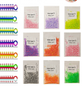 Double-color dental ligation rings, mixed-color dental ligation rings, dental oral consumables