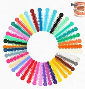 Orthodontic Ligature Ties，Elastic Rubber O-Rings for Braces，37 Colors（Assorted Colors），Latex-Free Dental Ligatures for Orthodontic Treatment