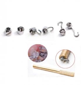 Orthodontic Stop Locks Right Left Crimpable Sliding Stops Stainless Steel 10Pcs/PkgWith Hook (Curved) Series